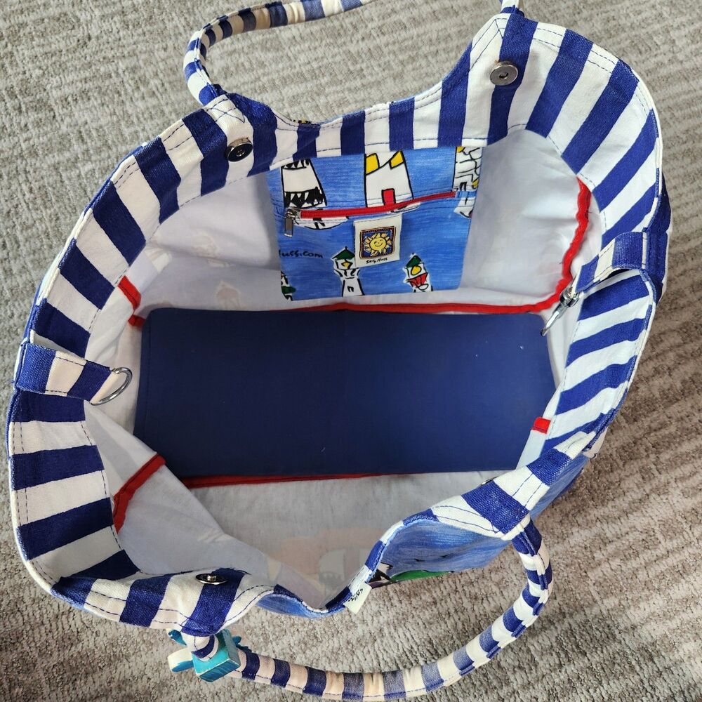 Sally Huss XL lighthouse striped canvas tote bag - Picture 8 of 12